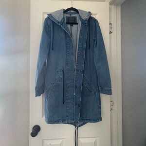 Denim Hooded Coat